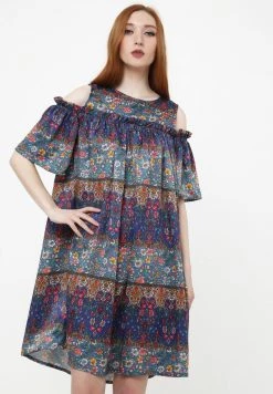 Nuovo ✨ Madam-T Donna NINEL - Vestito Estivo - Blau, Rot 🌟