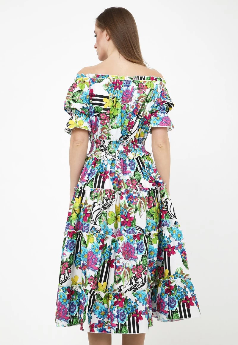 Buono β¨ Madam-T Donna Vestito Estivo - Weiß Hellblau π - immagine 3