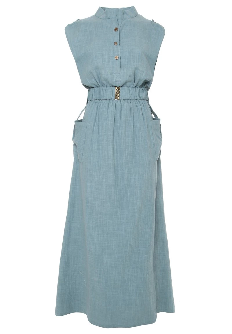 Vendita calda π Madam-T Donna LUSIA - Abito A Camicia - Grau Blau π - immagine 7