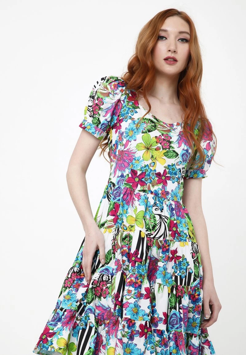 Sconto βοΈ Madam-T Donna SARATA - Vestito Elegante - Weiß, Hellblau π - immagine 5