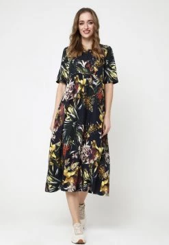 Vendita lampo β Madam-T Donna Vestito Estivo - Blau, Gelb π