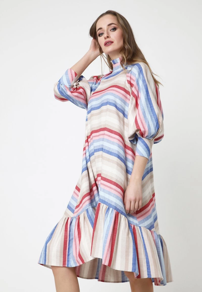 Promo π Madam-T Donna Vestito Estivo - Beige, Rot β¨ - immagine 4