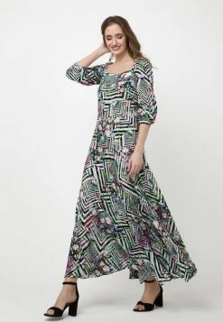 Migliore vendita 🎁 Madam-T Donna MARLIN - Vestito Lungo - Hellgrün/schwarz 🤩