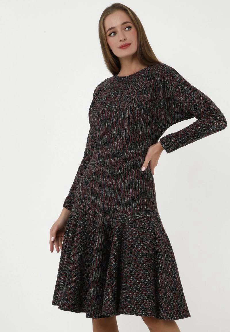 Nuovo π Madam-T Donna SAMARA - Abito In Maglia - Dunkelgrau Rot βοΈ - immagine 8