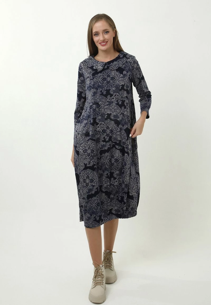 Presa π Madam-T Donna KLEID IVONI - Vestito Estivo - Blau/ Beige π - immagine 2