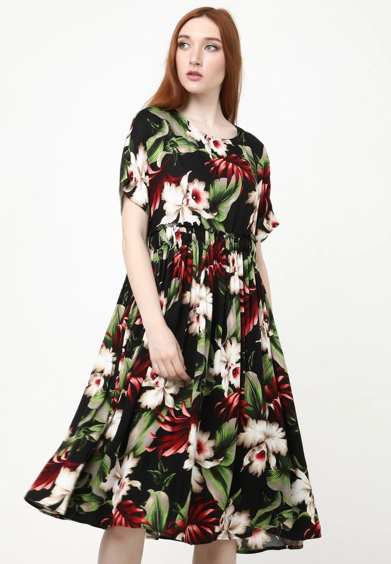 Nuovo di zecca π― Madam-T Donna OFELIA - Vestito Estivo - Schwarz Grün π