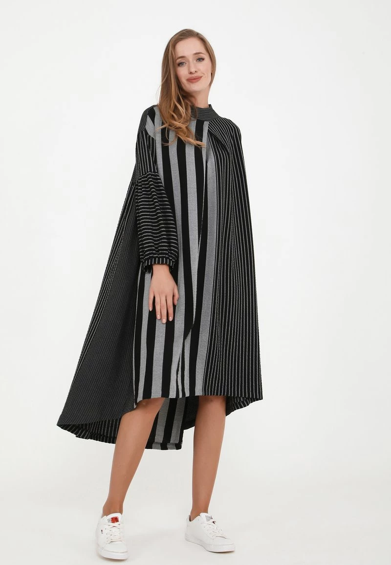 Promo β¨ Madam-T Donna Vestito Estivo - Grau, Schwarz π - immagine 2