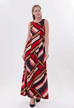 Promo π Madam-T Donna NILASA - Vestito Lungo - Beige Broschen π―