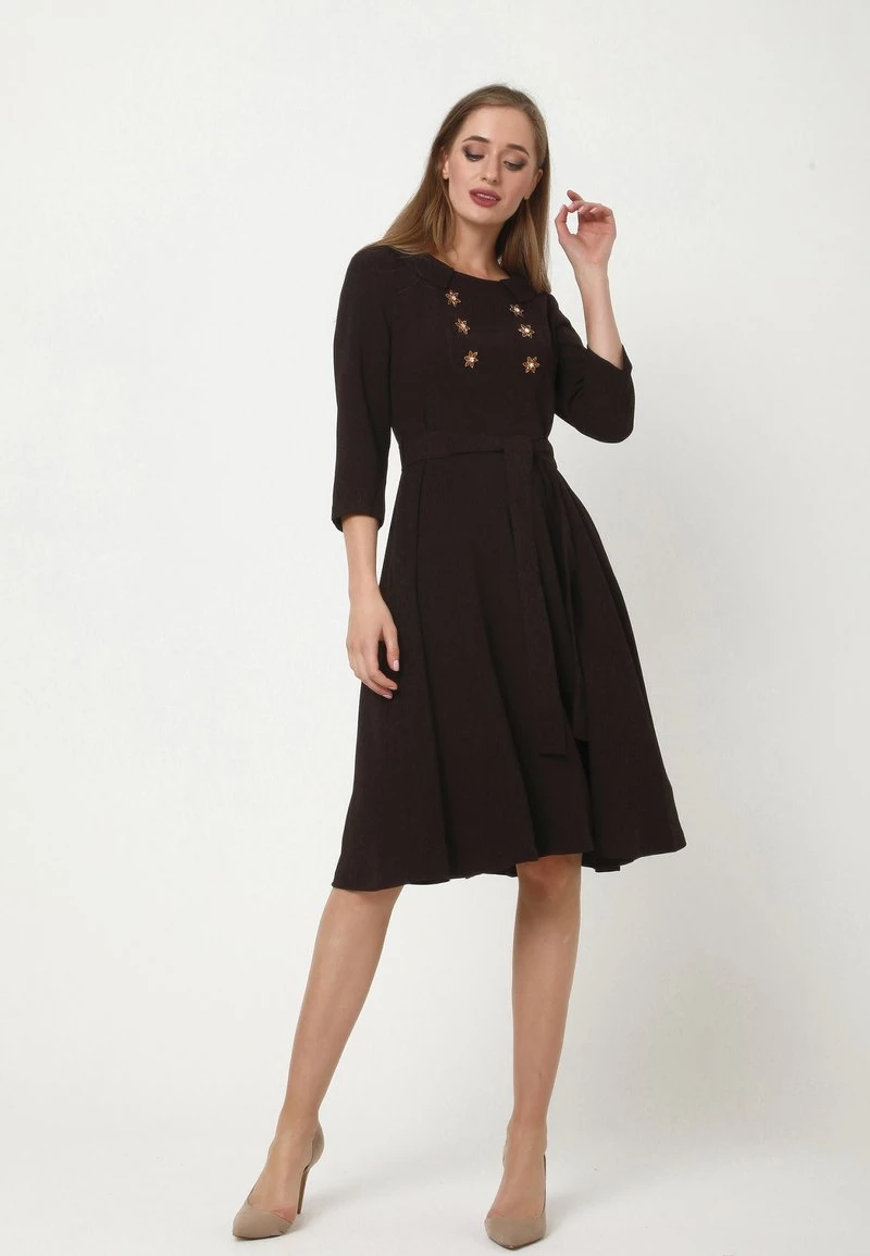 Miglior offerta π Madam-T Donna Vestito Estivo - Braun βοΈ - immagine 2