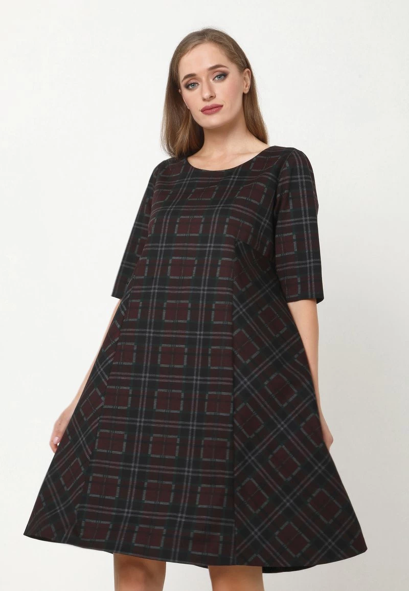 Vendita lampo π Madam-T Donna ASIDA - Vestito Di Maglina - Weinrot, Grün π - immagine 3