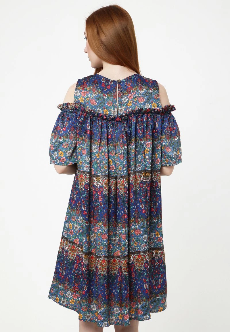 Nuovo β¨ Madam-T Donna NINEL - Vestito Estivo - Blau, Rot π - immagine 3