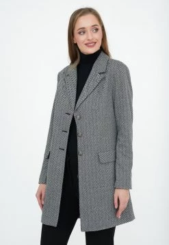 Nuovo di zecca 🔥 Madam-T Donna PAULA - Cappotto Corto - White/black 🎉