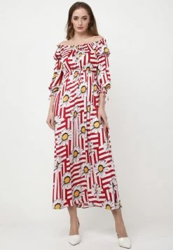 Le migliori recensioni di 💯 Madam-T Donna RONDA - Vestito Estivo - Weiß, Weinrot 🔥