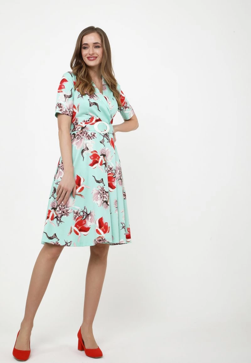 Nuovo di zecca π Madam-T Donna NENSI - Vestito Estivo - Ro/ Hellgrün π―