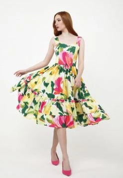 Vendita all'ingrosso 😀 Madam-T Donna KERSTIN - Vestito Estivo - Gelbgrün 🥰