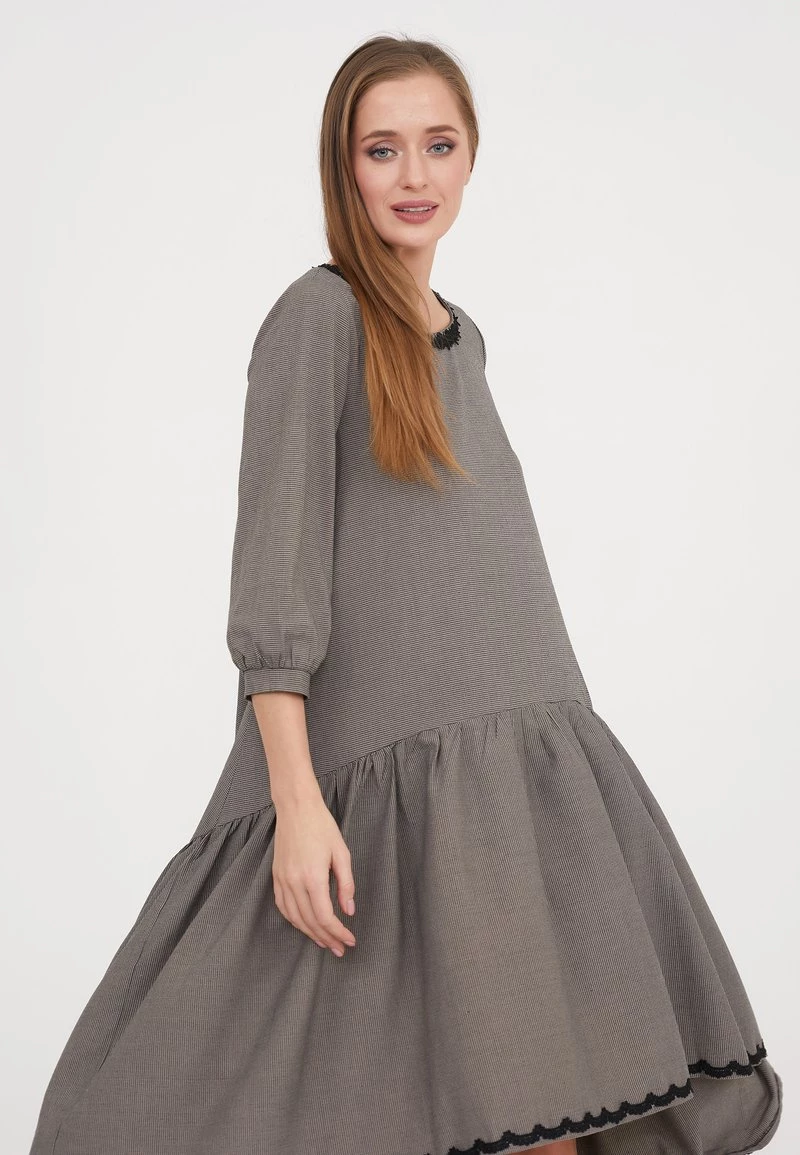 Miglior prezzo 𧨠Madam-T Donna EVA - Vestito Estivo - Dunkelbeige π - immagine 5