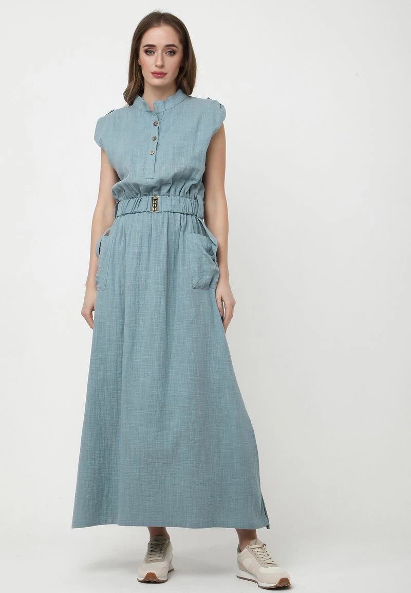 Vendita calda π Madam-T Donna LUSIA - Abito A Camicia - Grau Blau π - immagine 2