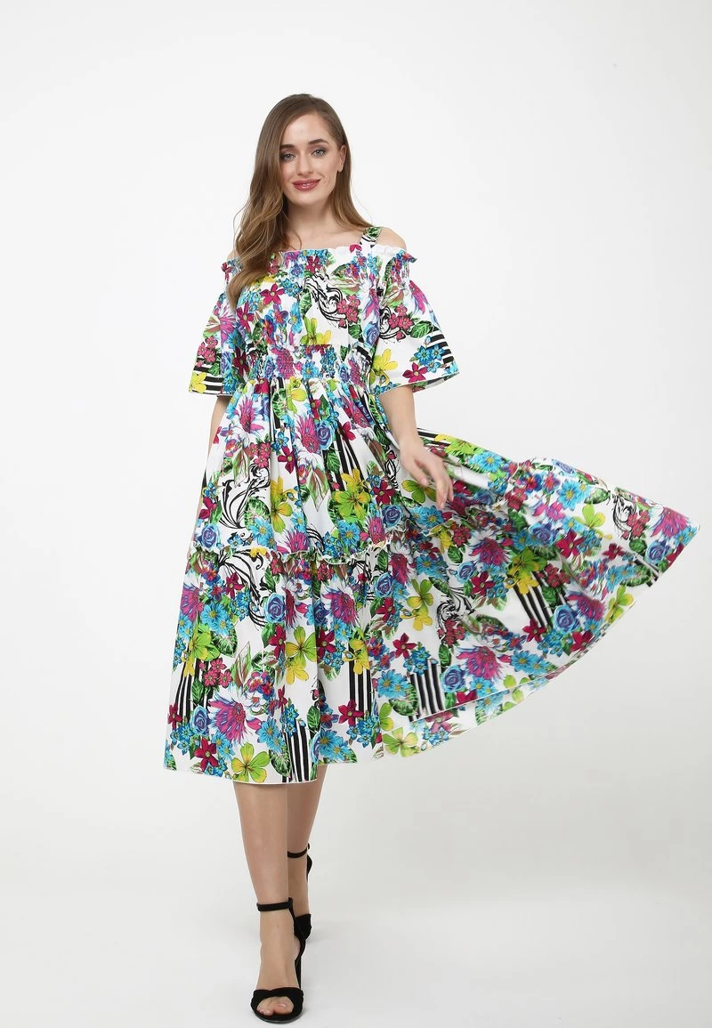 Vendita all'ingrosso π€© Madam-T Donna FERANA - Vestito Estivo - Weiß, Hellblau π― - immagine 2