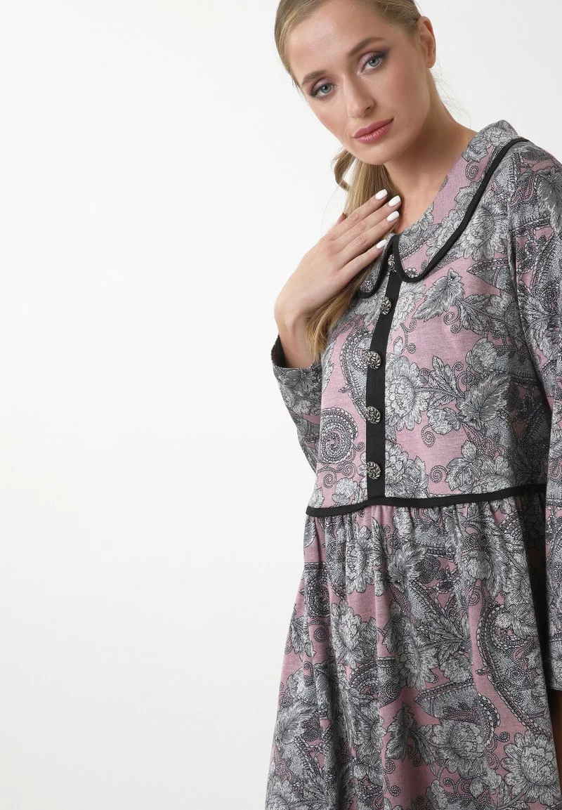 Nuovo di zecca π Madam-T Donna KLEID BELLA - Abito A Camicia - Rosa, Grau π₯° - immagine 5