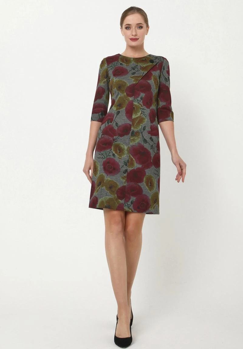 Promo β Madam-T Donna JERSEYKLEID - Vestito Di Maglina - Grau Senf π₯° - immagine 2