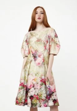 A buon mercato π Madam-T Donna Vestito Estivo - Olive, Pink π₯°