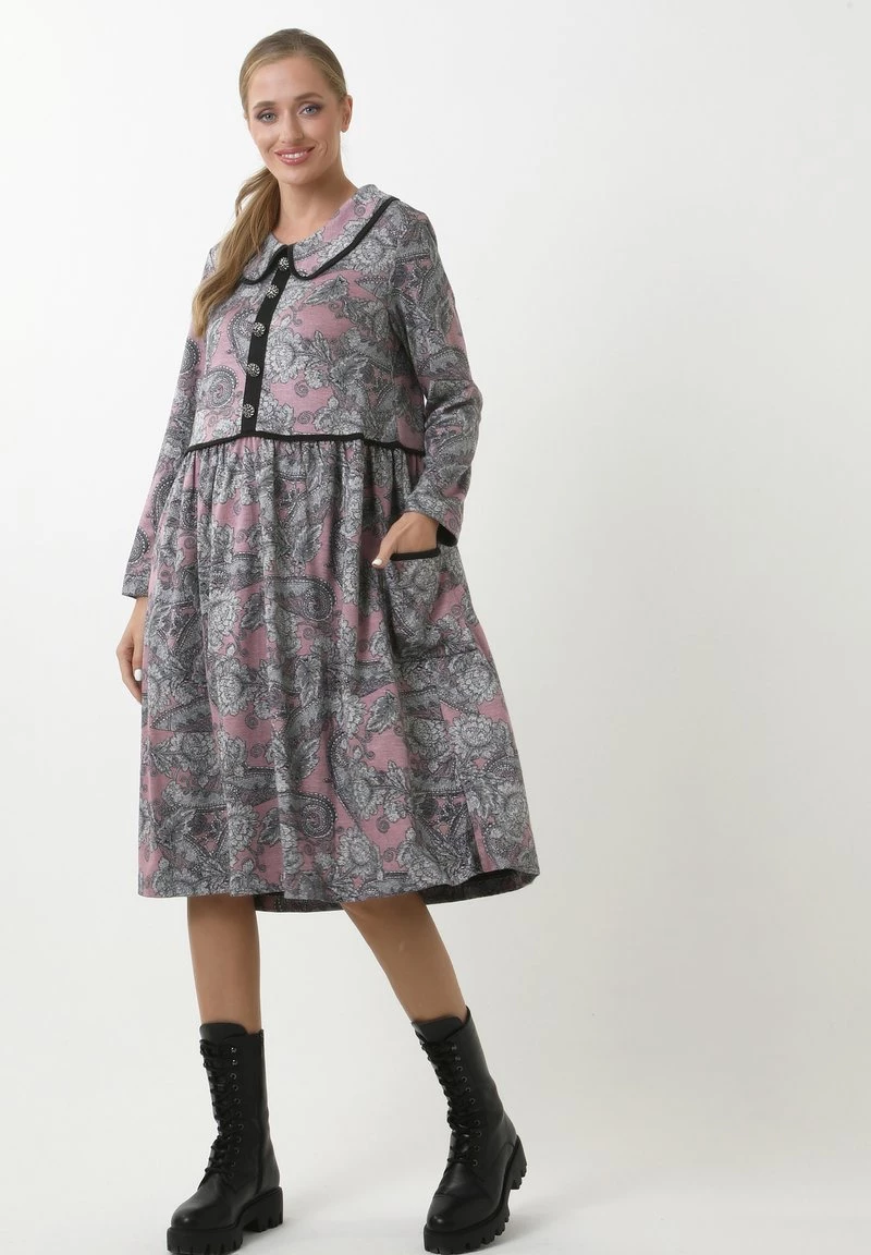 Nuovo di zecca π Madam-T Donna KLEID BELLA - Abito A Camicia - Rosa, Grau π₯° - immagine 4