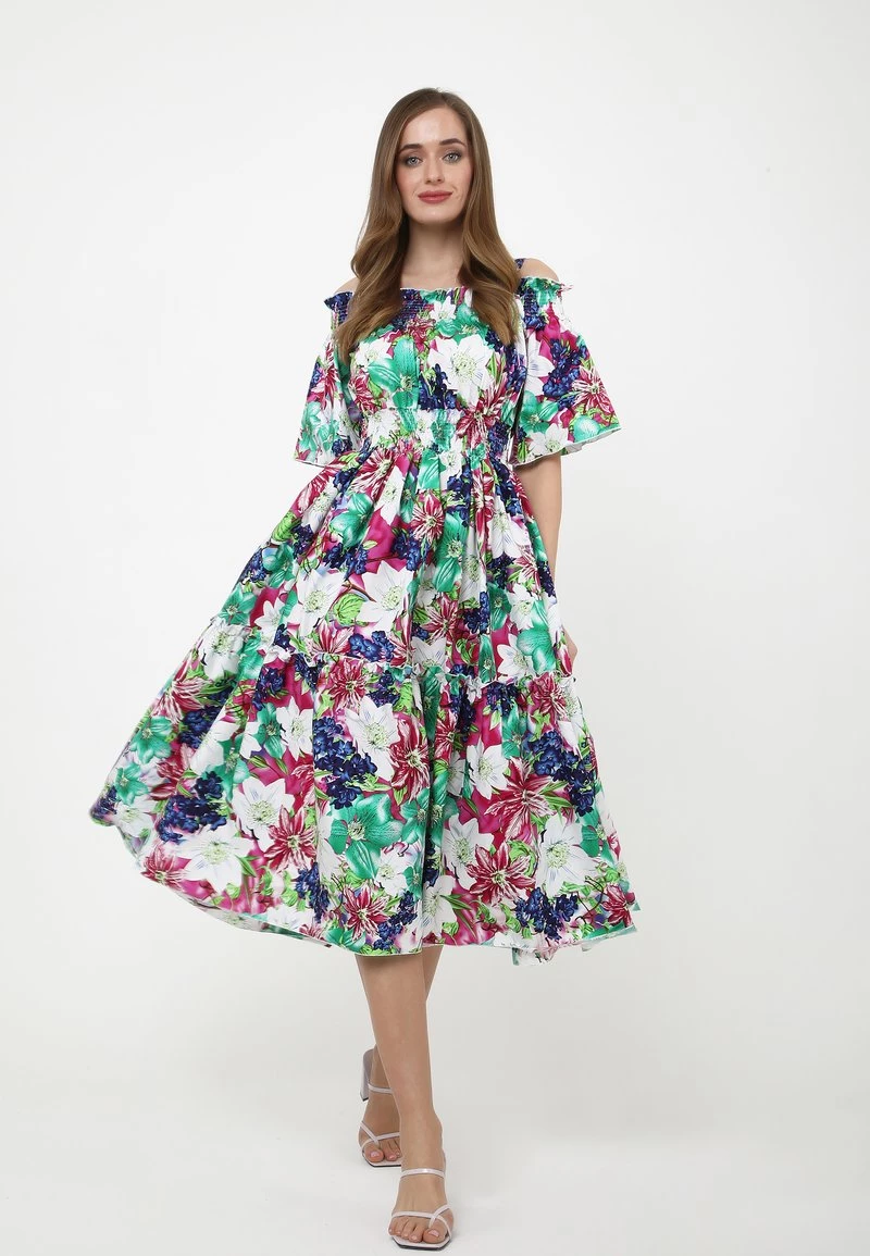 Nuovo π Madam-T Donna FERANA - Vestito Estivo - Weiß, Himbeere π - immagine 2