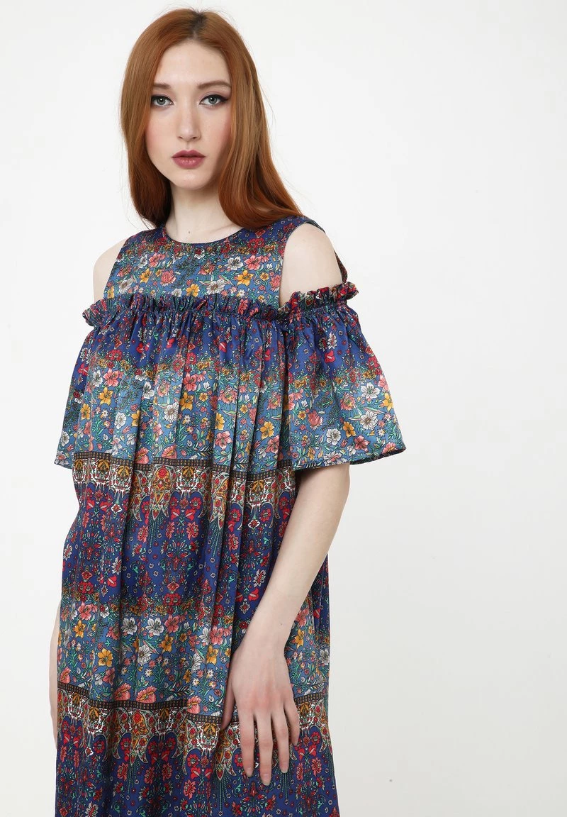 Nuovo β¨ Madam-T Donna NINEL - Vestito Estivo - Blau, Rot π - immagine 4