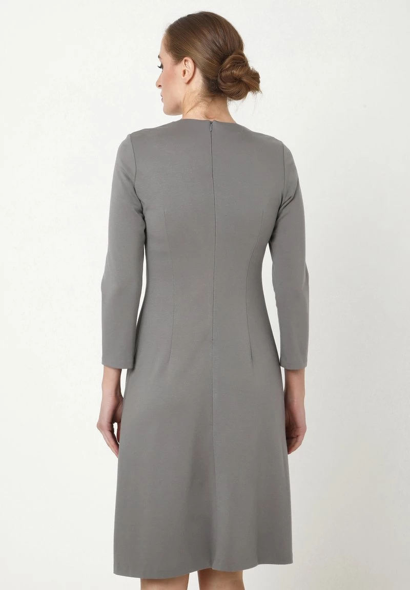 Offerte π Madam-T Donna DGINI - Vestito Di Maglina - Grau, Weiß π - immagine 3