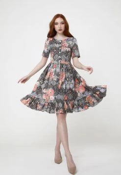 I primi 10 ⌛ Madam-T Donna CHIARA - Vestito Estivo - Braun/koralle ⌛