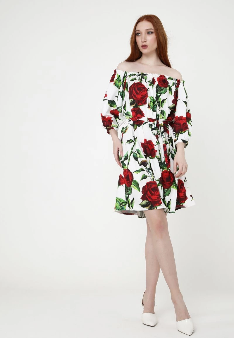 Sconto π Madam-T Donna GREENELLA - Vestito Estivo - Milchig, Rot π - immagine 4