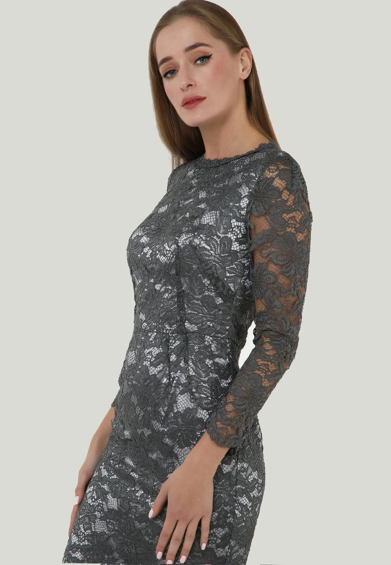 Buono π Madam-T Donna TROPICANA - Vestito Elegante - Grau π - immagine 7