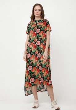 Offerte ❤️ Madam-T Donna ADELINARA - Vestito Lungo - Schwarz Orange 🌟