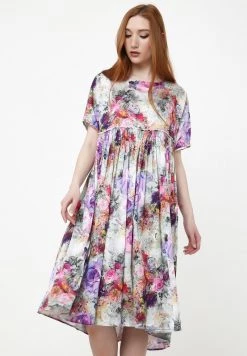 Vendita calda 😀 Madam-T Donna OFELIA - Vestito Estivo - Grau, Lila 👍