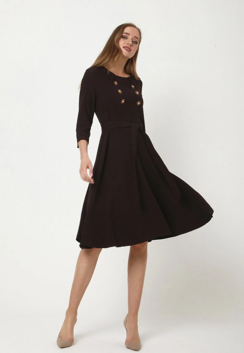 Miglior offerta π Madam-T Donna Vestito Estivo - Braun βοΈ - immagine 3