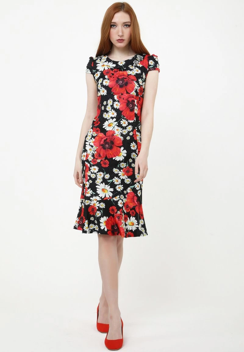 Acquistare β Madam-T Donna DEVENTA - Vestito Estivo - Schwarz, Rot π€© - immagine 2