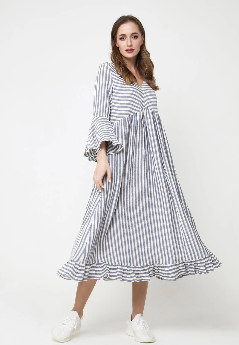 Nuovo di zecca π Madam-T Donna Vestito Estivo - Weiß, Blau π - immagine 2