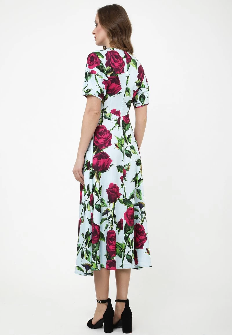 Il più economico ⭐ Madam-T Donna MENOLA - Vestito Estivo - Blau Purpurrot 😍 - immagine 2