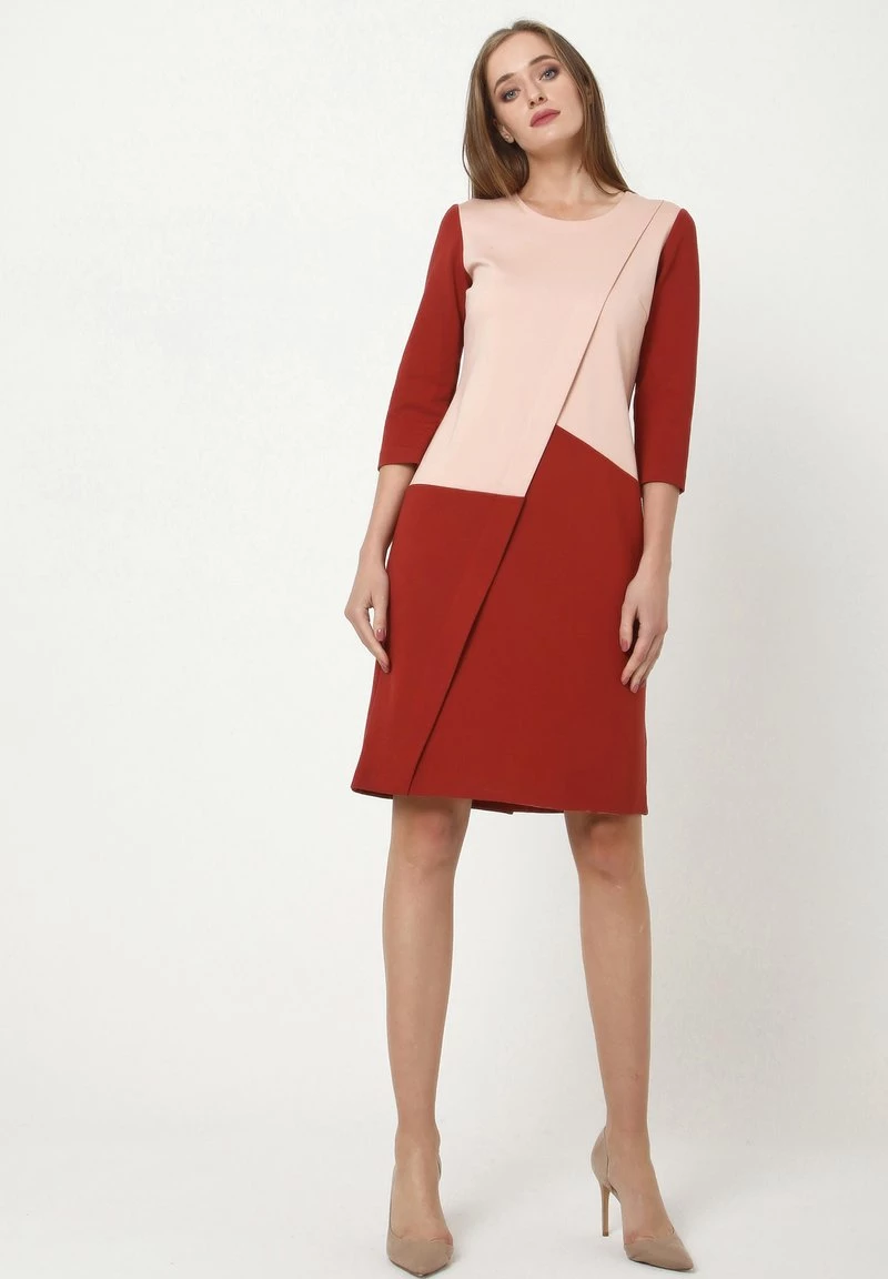 Nuovo di zecca π Madam-T Donna ELMA - Vestito Di Maglina - Pfirsich Terrakotta β - immagine 7