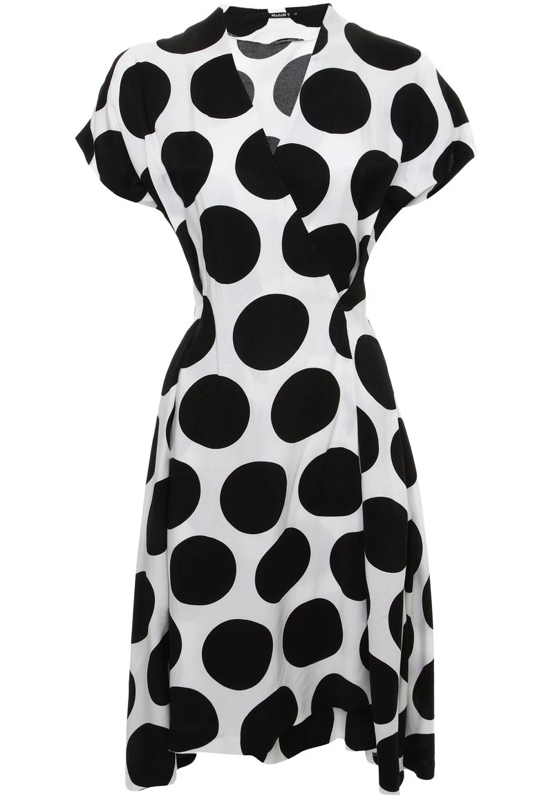 Miglior prezzo π Madam-T Donna RACHEL - Vestito Estivo - Weiß Schwarz π - immagine 7