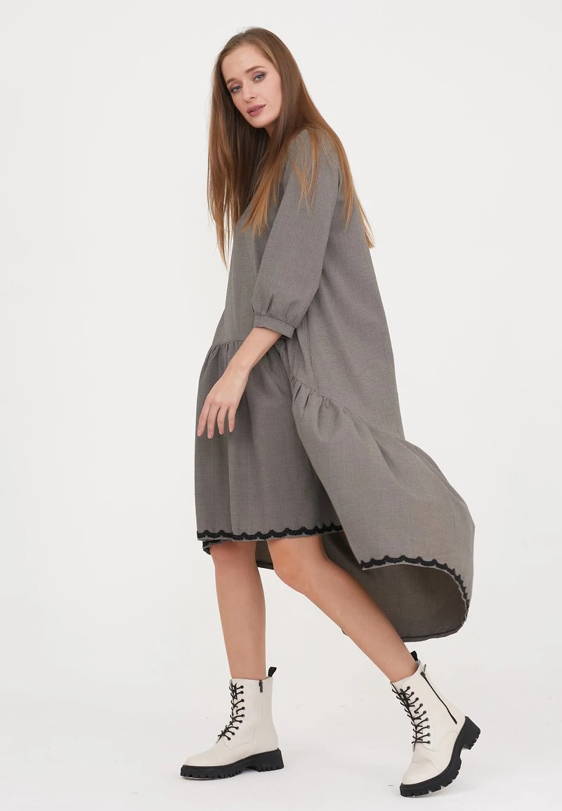 Miglior prezzo 𧨠Madam-T Donna EVA - Vestito Estivo - Dunkelbeige π - immagine 4