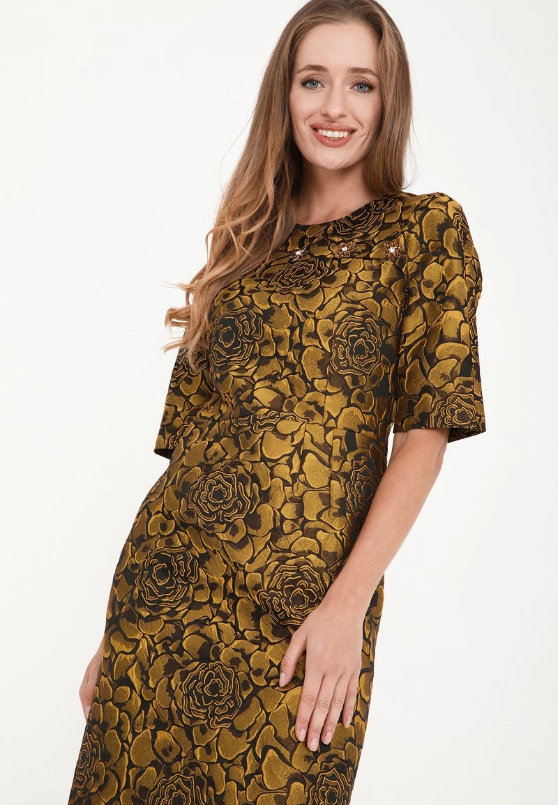 Nuovo di zecca π Madam-T Donna NOELLA - Vestito Estivo - Schwarz/senf π - immagine 4