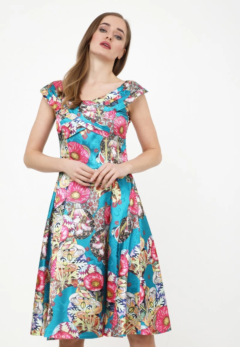 Offerte π Madam-T Donna LAGUNA - Vestito Estivo - Aqua/rosa π§¨