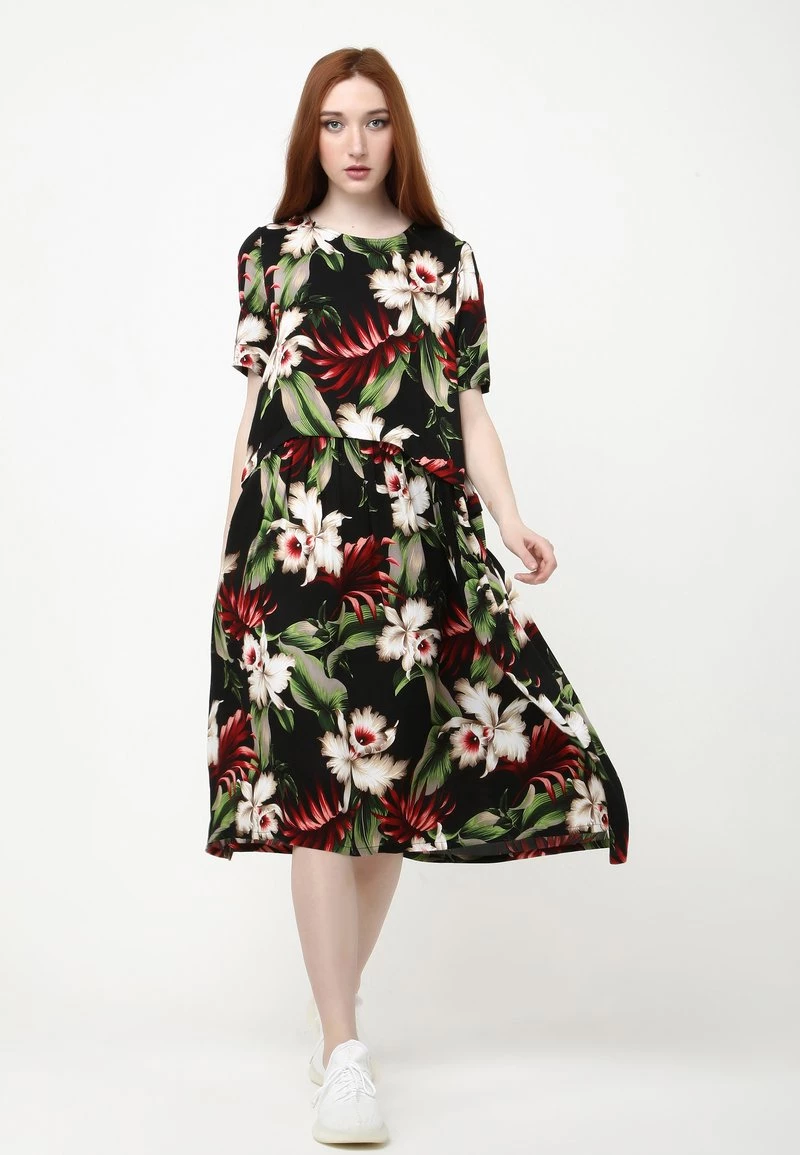 Vendita lampo π Madam-T Donna Vestito Estivo - Schwarz, Grün 𧨠- immagine 2