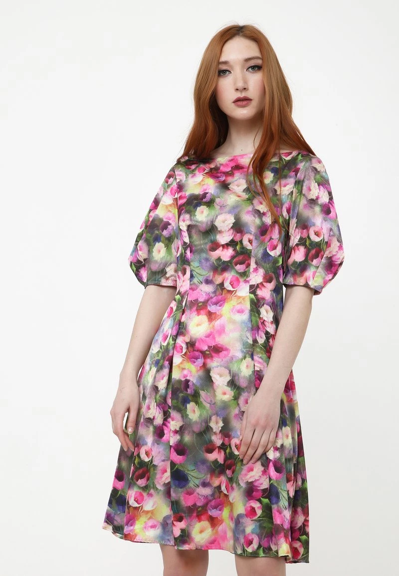 Nuovo β Madam-T Donna Vestito Estivo - Grau, Rosa π