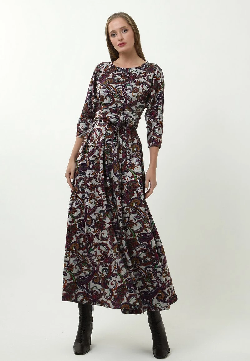 Miglior offerta π Madam-T Donna KOMBINA - Vestito Lungo - Grau Lila π - immagine 2