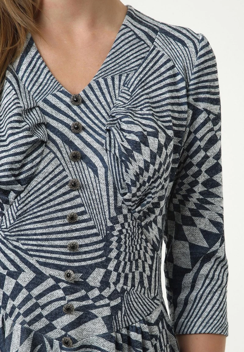 Nuovo π Madam-T Donna DAISY - Vestito Estivo - Grau/ Blau π - immagine 7