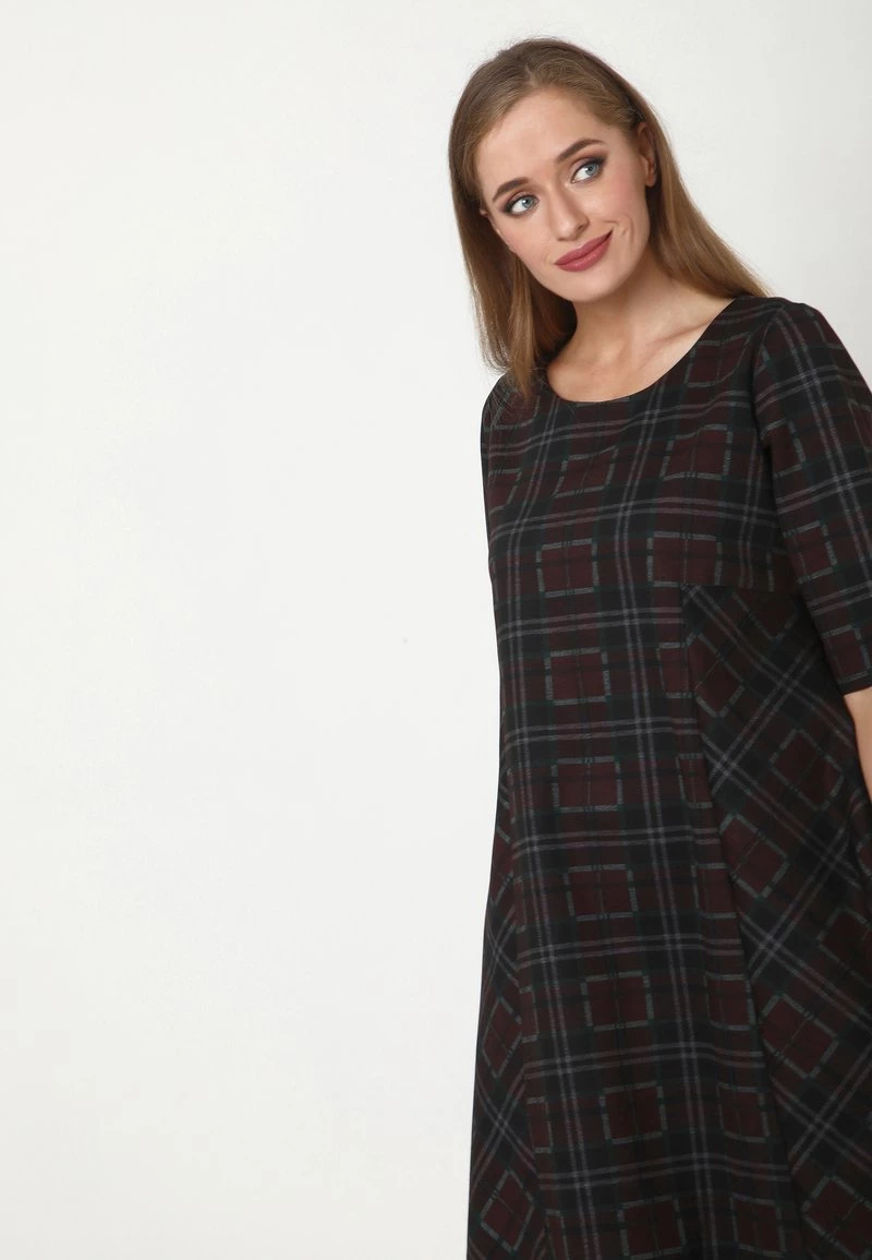 Vendita lampo π Madam-T Donna ASIDA - Vestito Di Maglina - Weinrot, Grün π - immagine 4