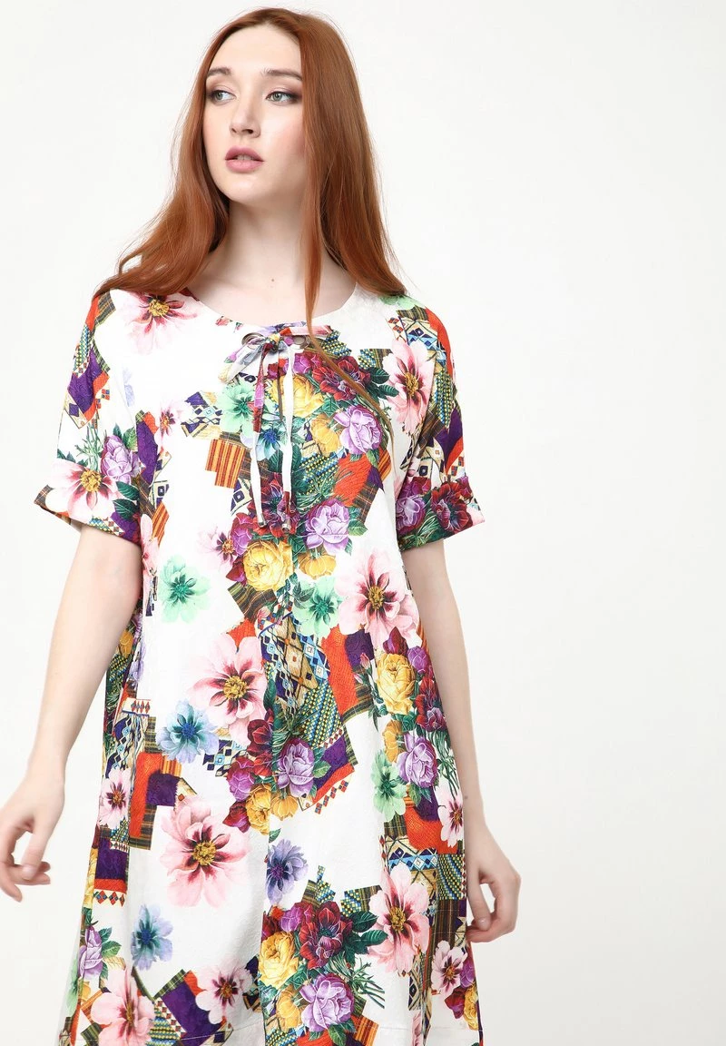 Bilancio π Madam-T Donna LAURA - Vestito Estivo - Beige, Lila π - immagine 4