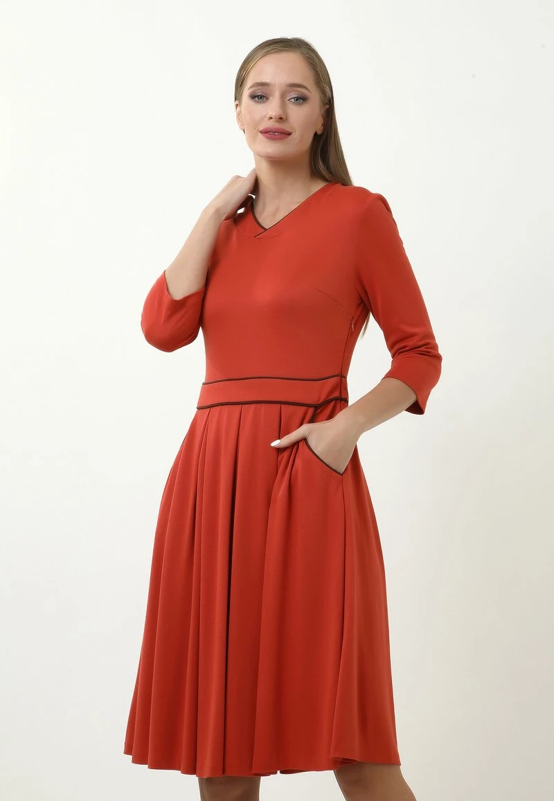 Sconto π₯ Madam-T Donna Vestito Estivo - Terrakotta β¨ - immagine 3
